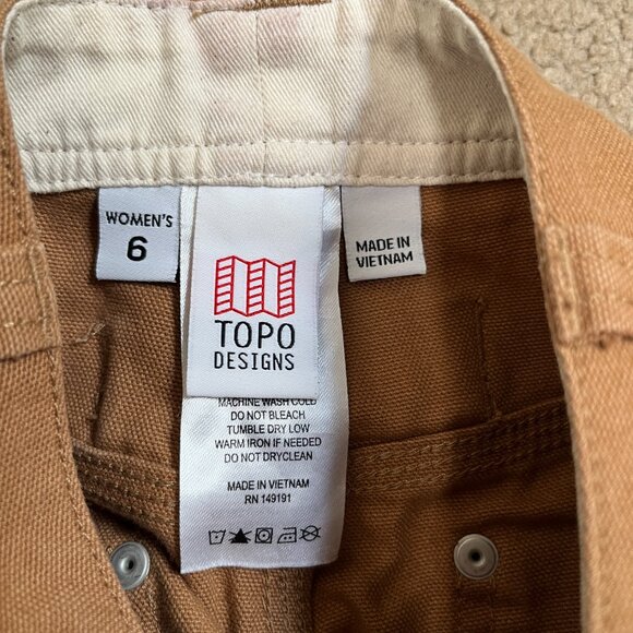 Topo Designs Tan Cotton Shorts | Everyday or Hiking | Size 6 - Picture 5 of 6